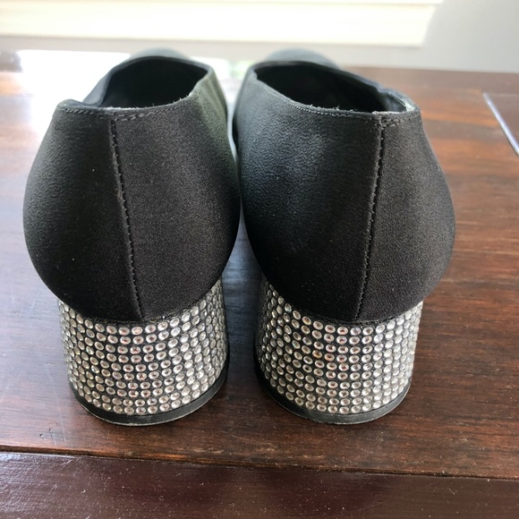 Stuart Weitzman Black Heels with Glittering Silver Block - Picture 7 of 8
